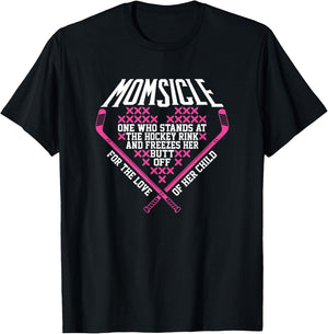 Funny Hockey Mom Shirts Momsicle T-Shirt - T-Shirt | Black
