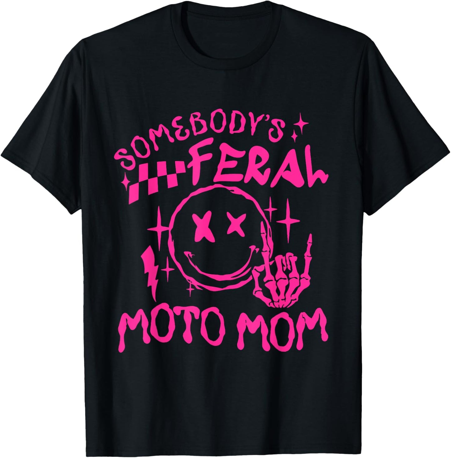 somebody's Feral moto Mom T-Shirt - T-Shirt | Black