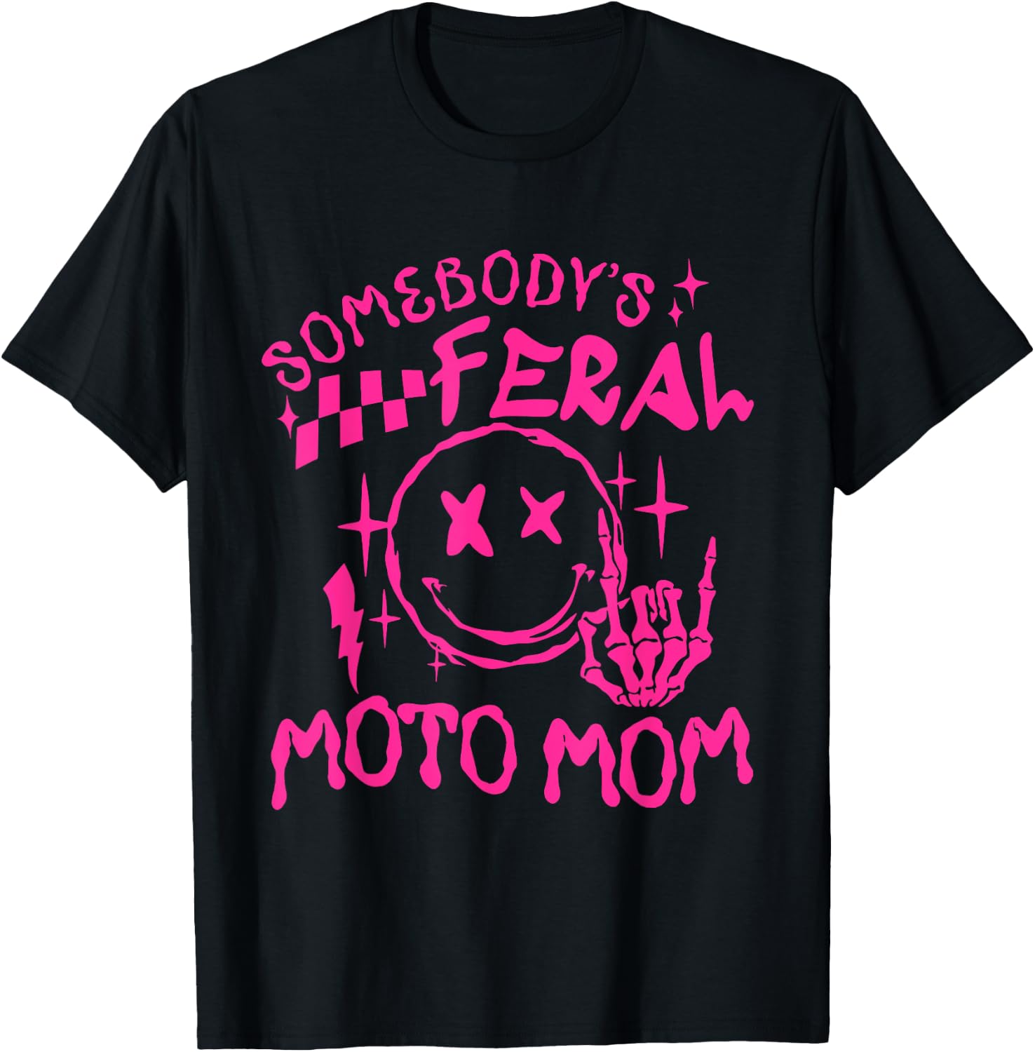 somebody's Feral moto Mom T-Shirt - T-Shirt | Black