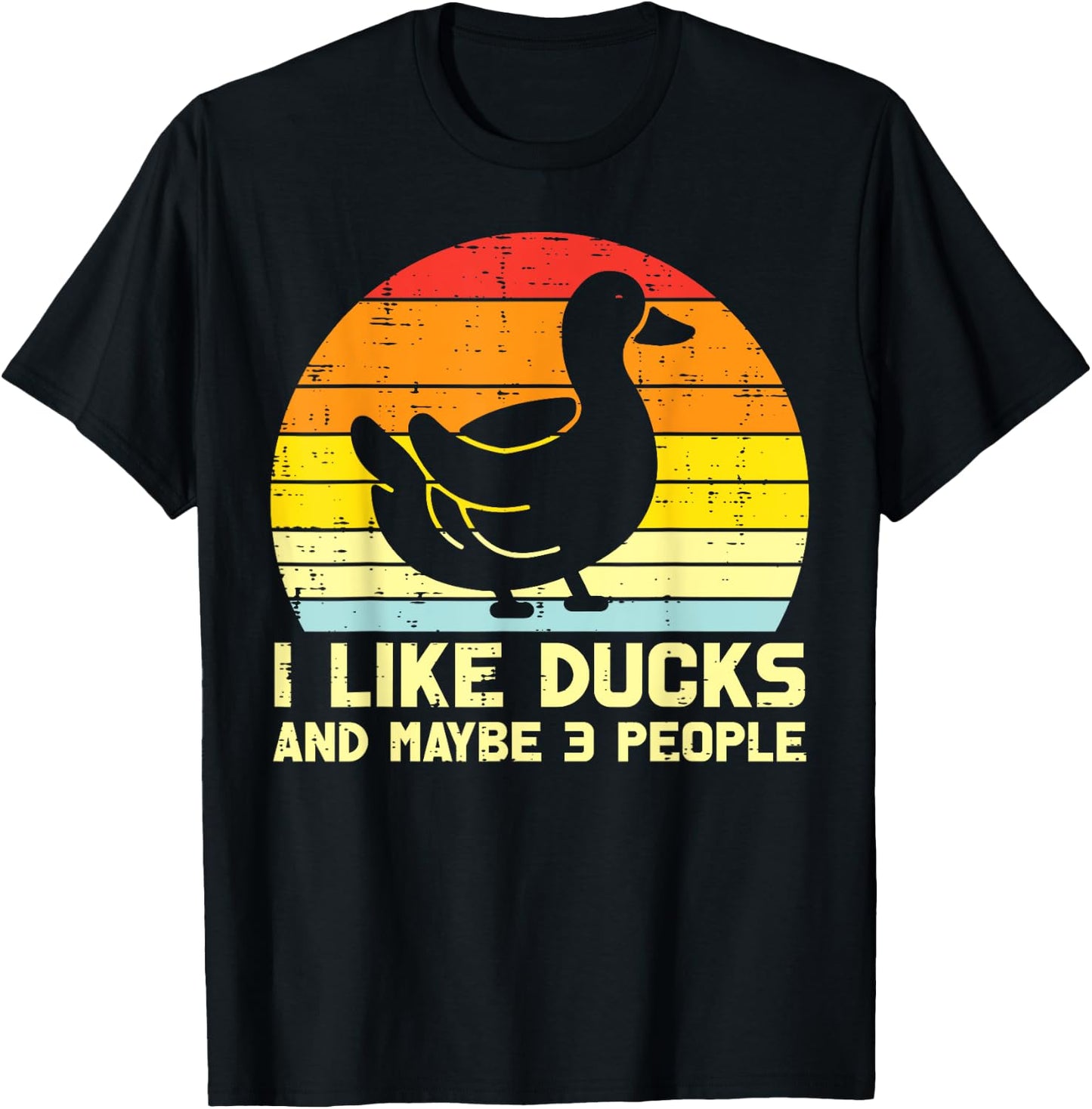 I Like Duck Maybe 3 People Retro Farm Farmer Men Women Kids T-Shirt - T-Shirt | Black