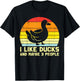 I Like Duck Maybe 3 People Retro Farm Farmer Men Women Kids T-Shirt - T-Shirt | Black