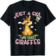 Just A Girl Who Loves Giraffes Cute Baby Giraffe T-Shirt - T-Shirt | Black