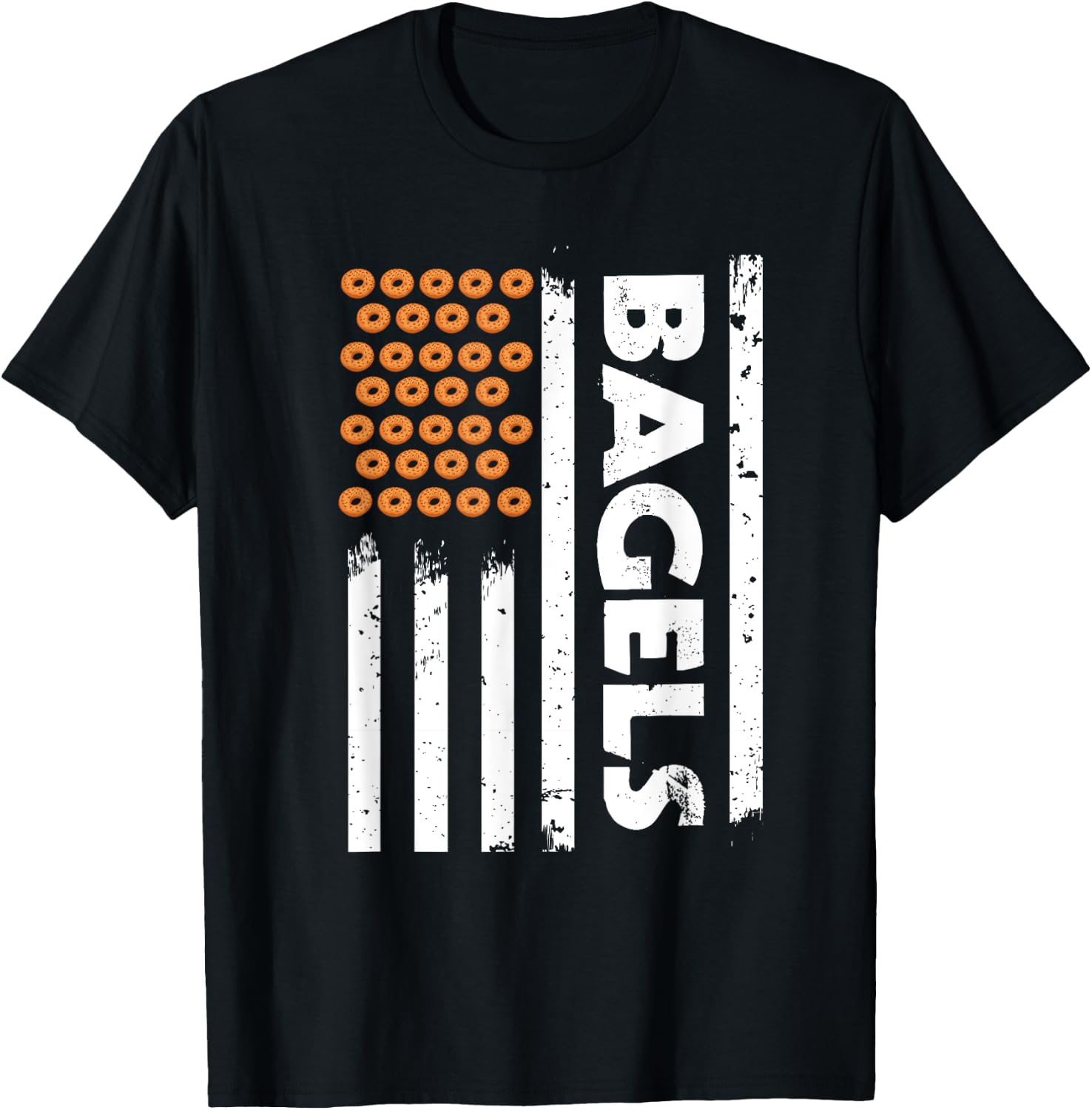 USA Flag Bagels Apparel Eating Breakfast Food America Men T-Shirt - T-Shirt | Black