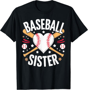 Funny Sister Baseball Sister T-Shirt - T-Shirt | Black