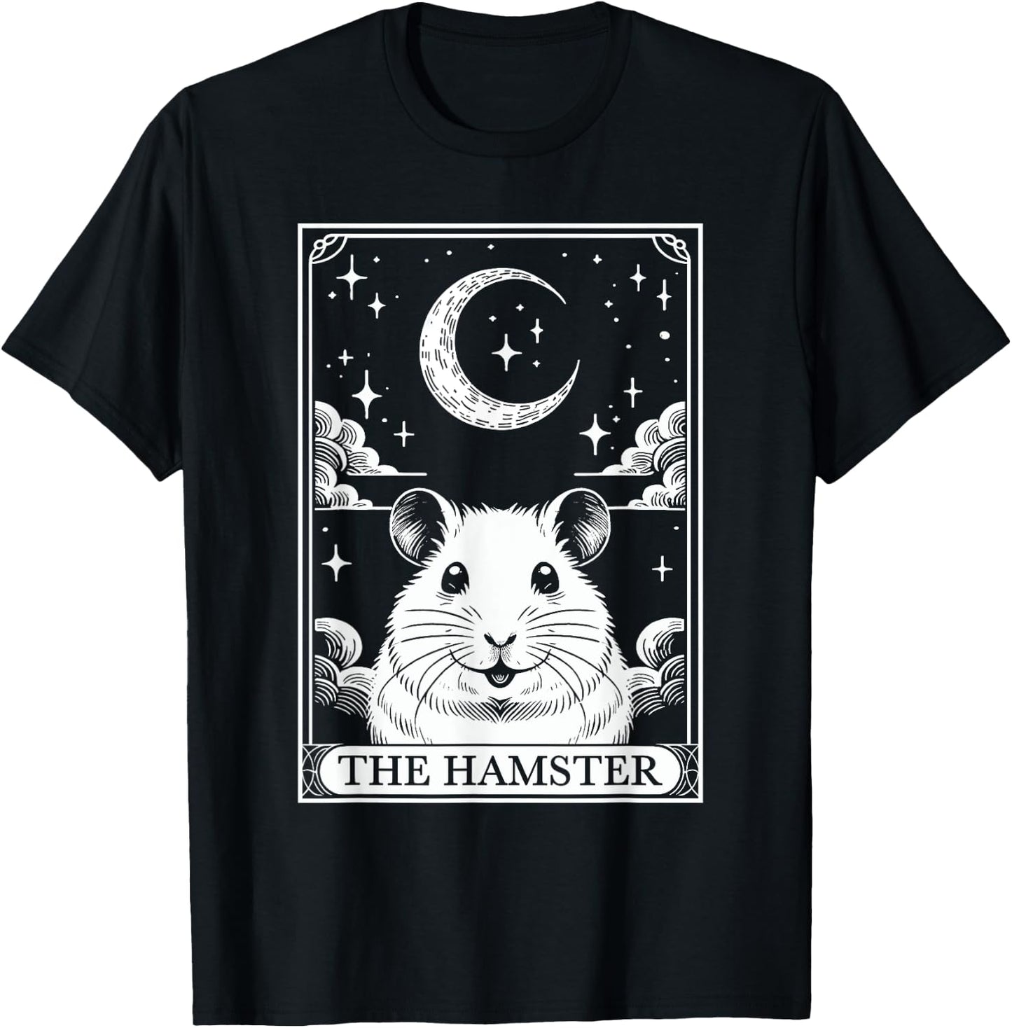 Tarot Card Vintage Crescent Moon Hamster Mom Pet Lovers T-Shirt - T-Shirt | Black