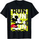 Disney Mickey And Friends Run Mickey Run Neon Chest Poster T-Shirt - T-Shirt | Black