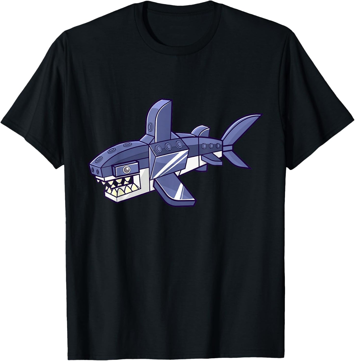 Shark Master Builder Building Blocks Boys Kids T-Shirt - T-Shirt | Black