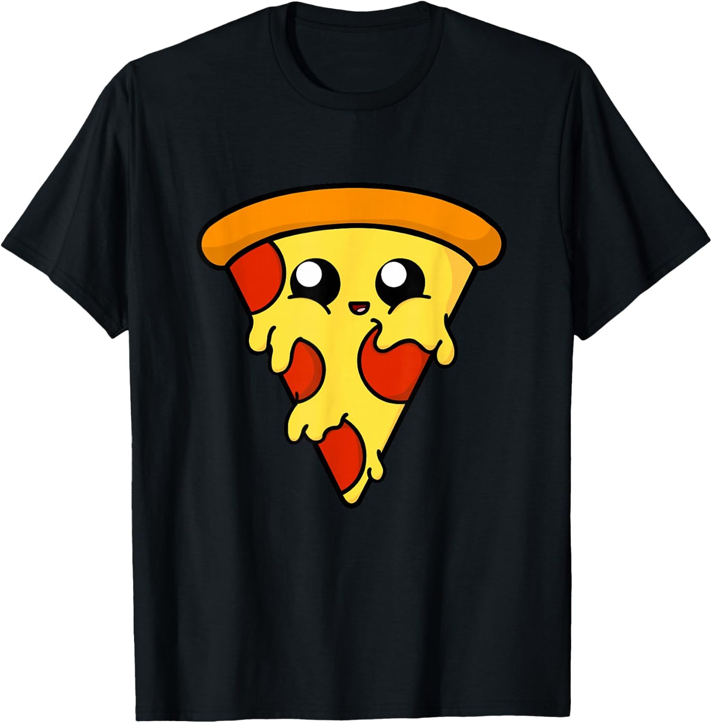 Cute Pizza T Shirt Gift Boys Girls Women Men T-Shirt - T-Shirt | Black