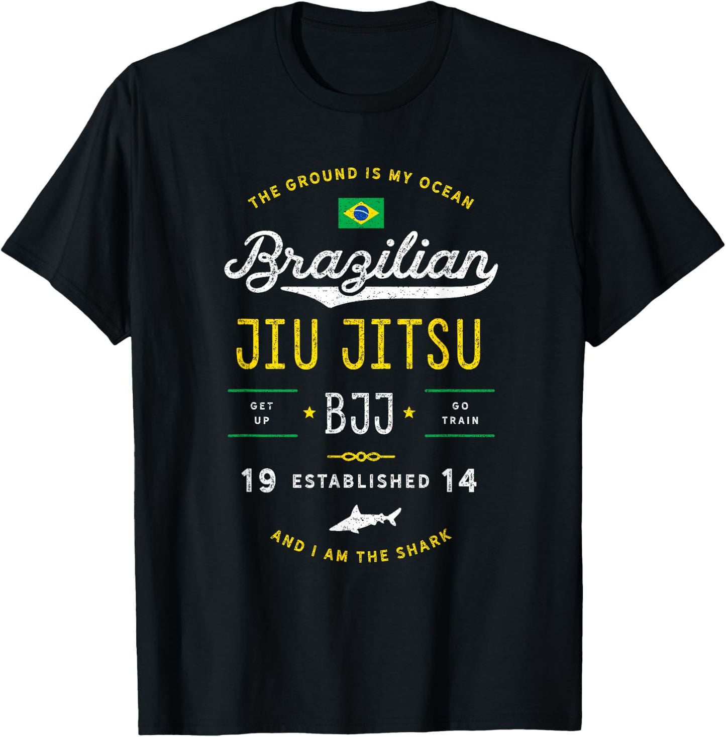Ocean Shark Jiu Jitsu Shirt for BJJ, Jujitsu Gift T-Shirt - T-Shirt | Black