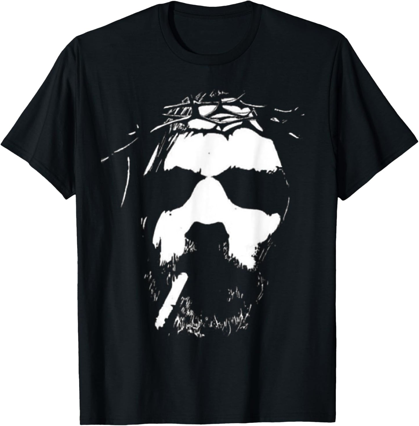 Vintage Jesus Smoking - Dark Style Art - God - Religion T-Shirt - T-Shirt | Black