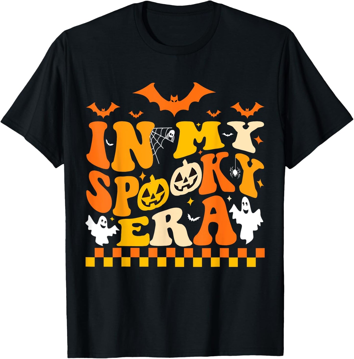 In My Spooky Era Halloween Ghost Groovy Hippie Halloween T-Shirt - T-Shirt | Black
