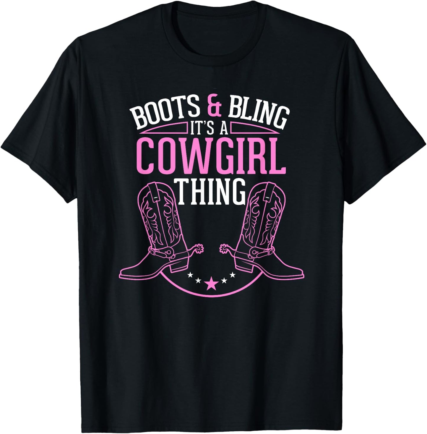 Cute Country Girl Boots Bling it's a cowgirl thing T-Shirt - T-Shirt | Black
