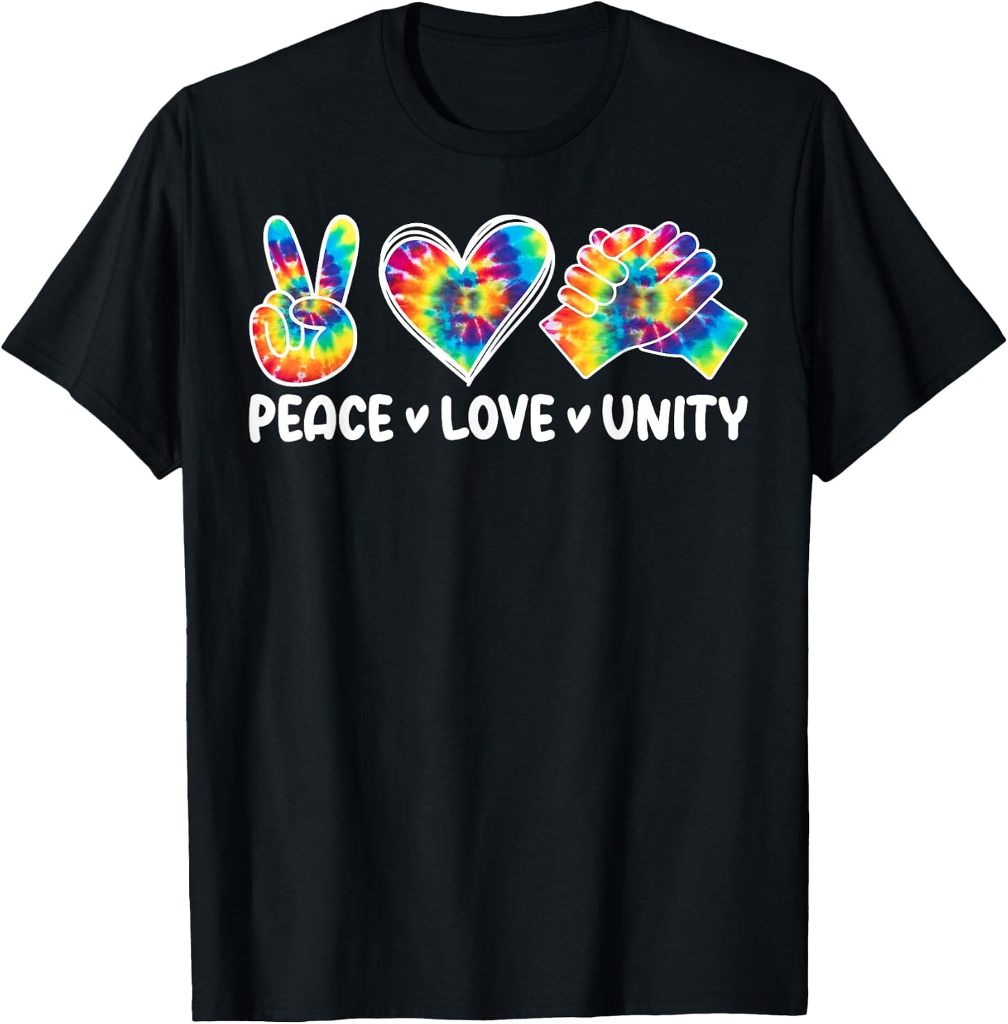 Peace Love Unity Orange Men Women Unity Day Spread Kindness T-Shirt - T-Shirt | Black