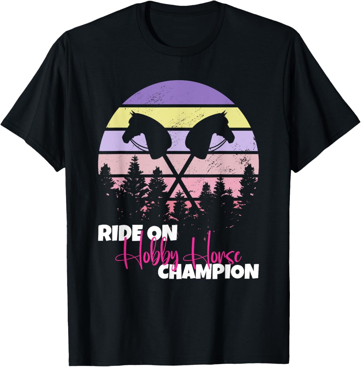 Ride On Hobby Horse Champion hobby horse T-Shirt - T-Shirt | Black