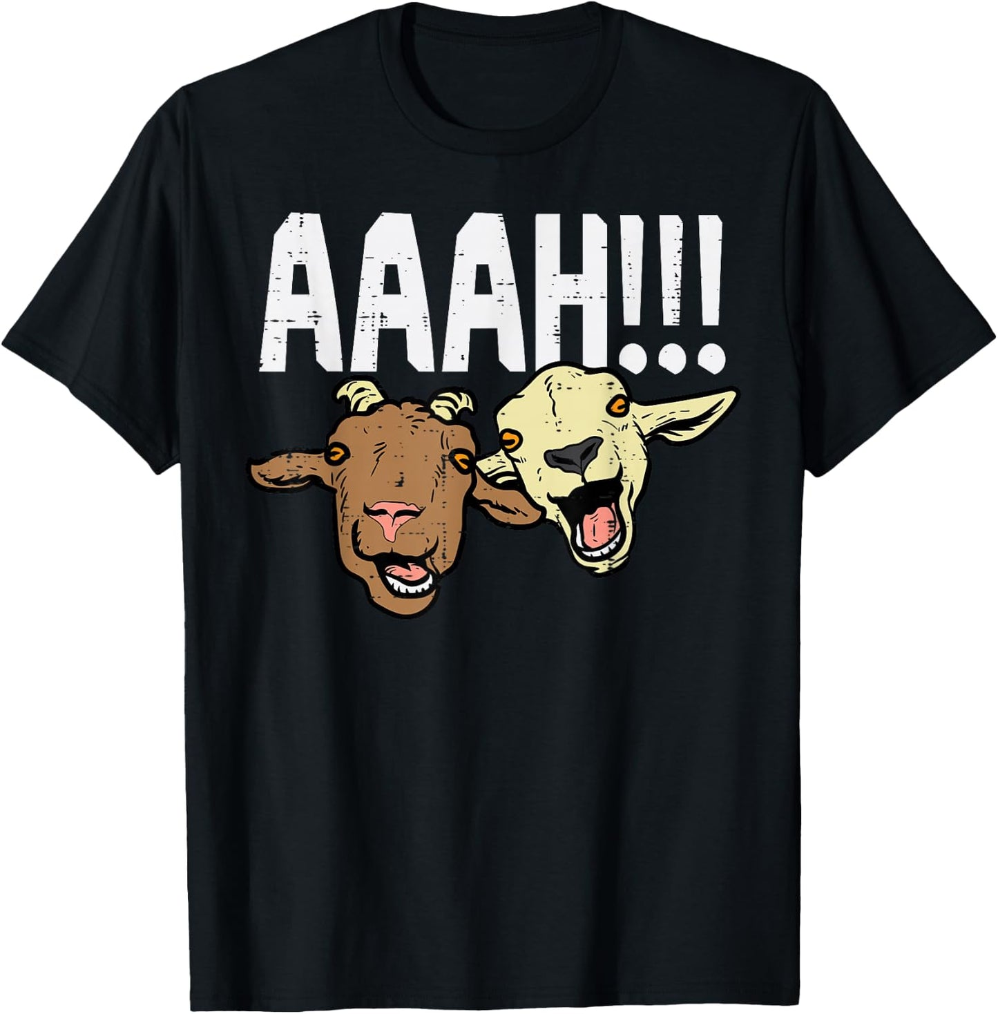 Screaming Goats Aaah Funny Bleat Farm Animal Women Men Kids T-Shirt - T-Shirt | Black