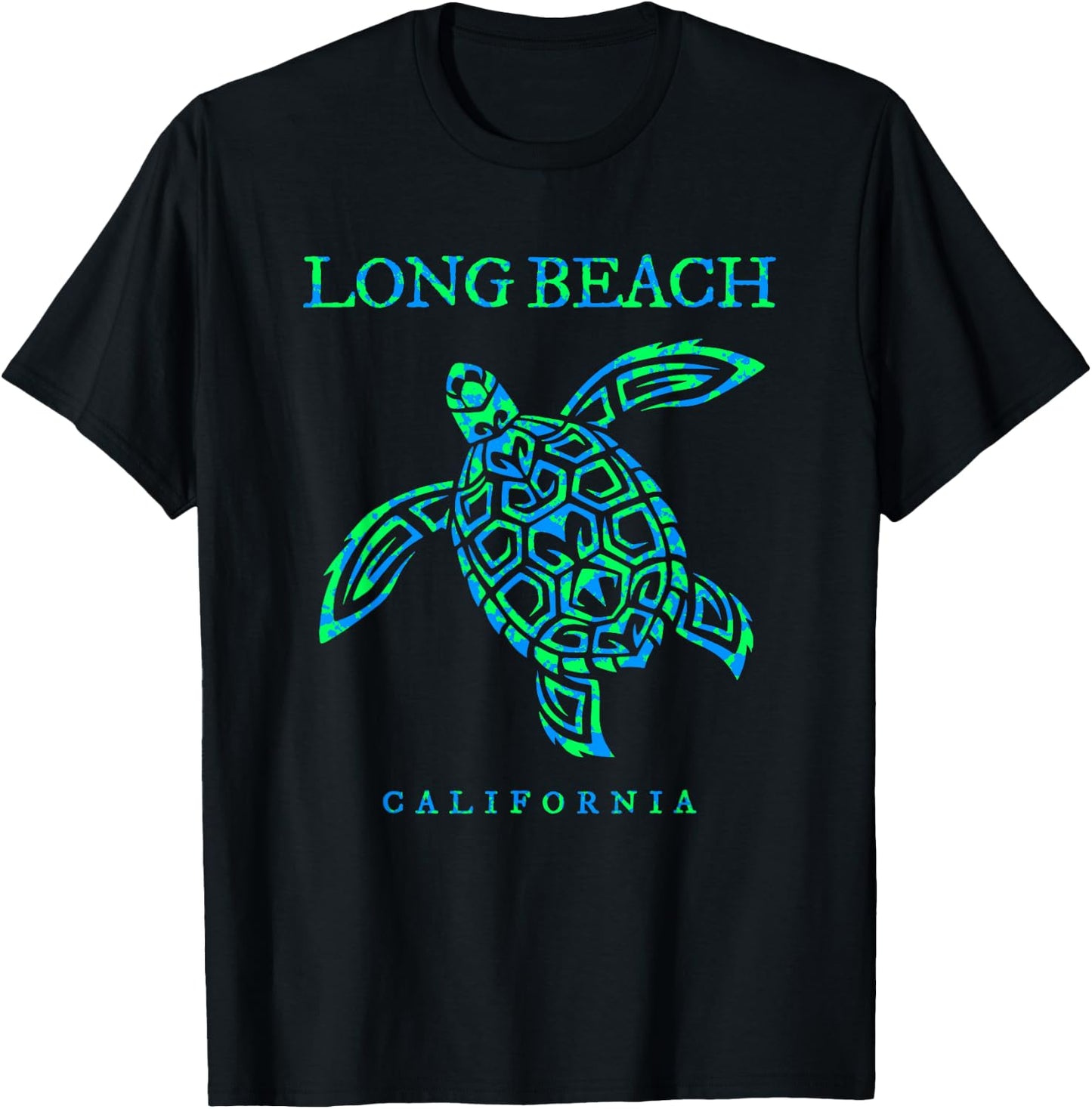 Long Beach California Sea Turtle Boys Girls Toddler Souvenir T-Shirt - T-Shirt | Black