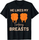 He Likes My Turkey Breasts Thanksgiving Turkey Adult Humor T-Shirt - T-Shirt | Black