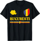 Bucharest Romania Flag, Bucharest Romania, Bucharest T-Shirt - T-Shirt | Black