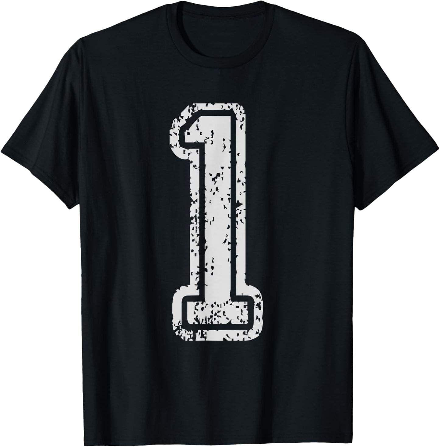 Team Jersey Uniforms Number 1 One School Sports Birthdays T-Shirt - T-Shirt | Black