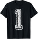 Team Jersey Uniforms Number 1 One School Sports Birthdays T-Shirt - T-Shirt | Black