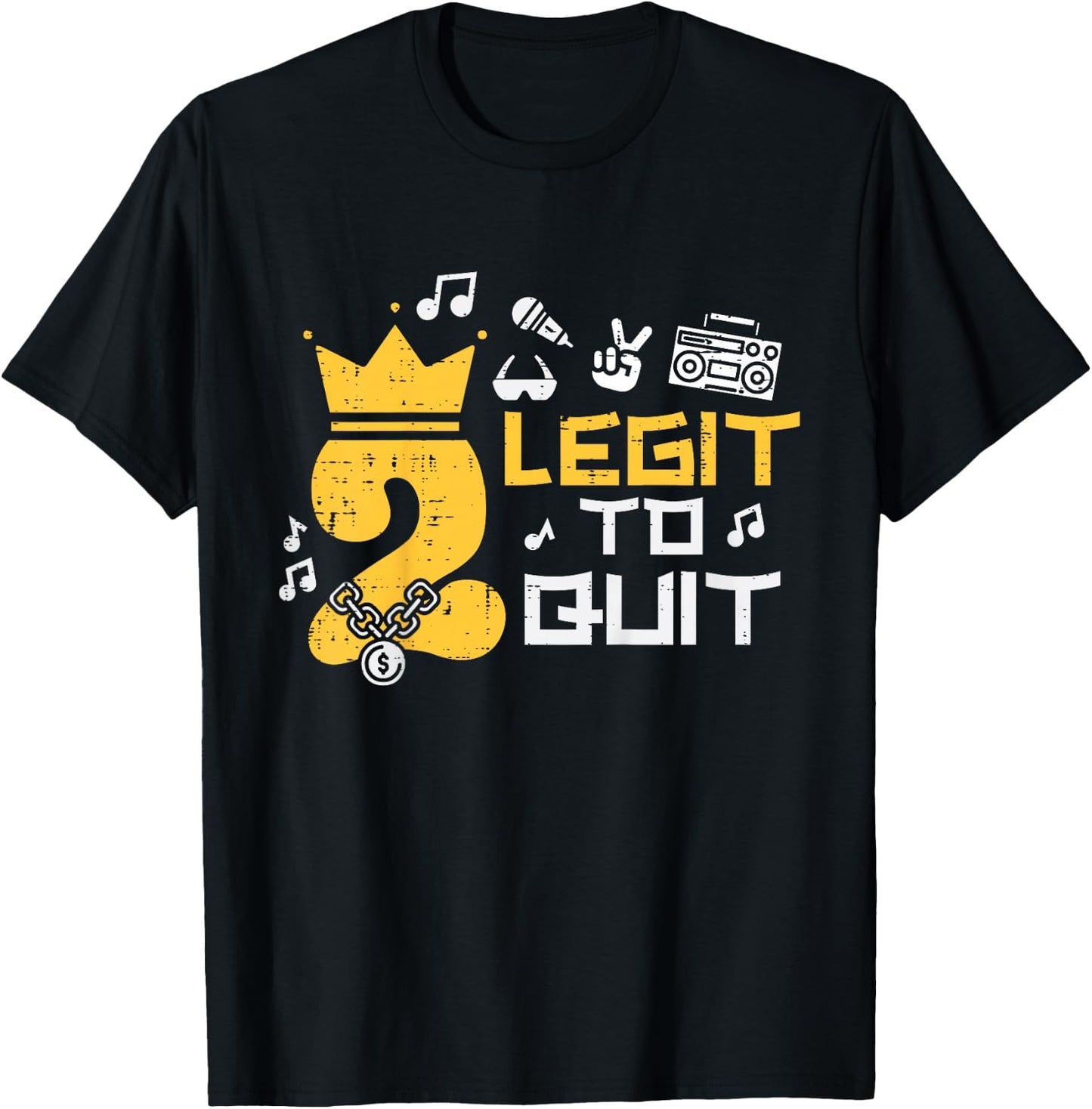 2nd Birthday 2 Legit To Quit Crown Boys Girls Toddler Kids T-Shirt - T-Shirt | Black