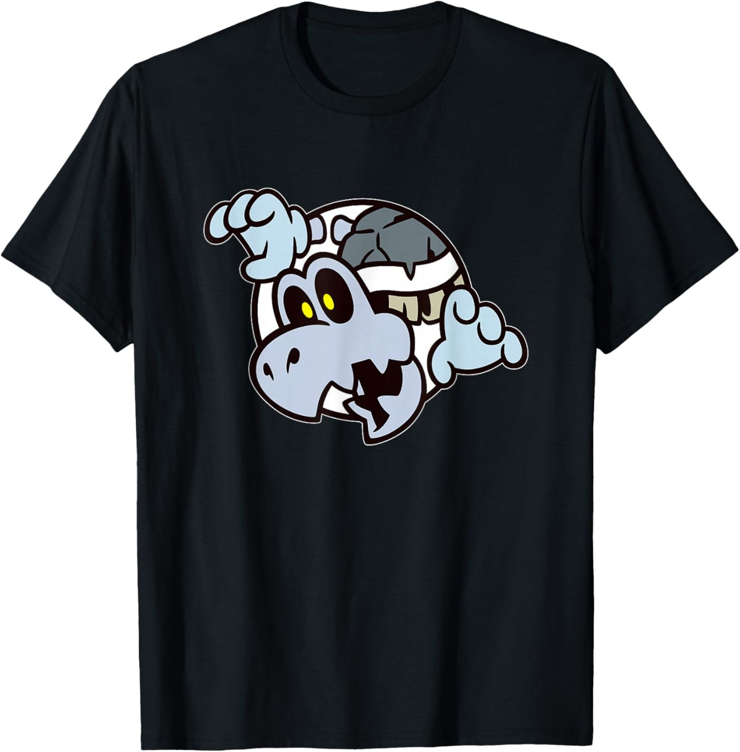 Super Mario Bros 3 Dry Bones Spooky Skeleton Front & Back T-Shirt - T-Shirt | Black
