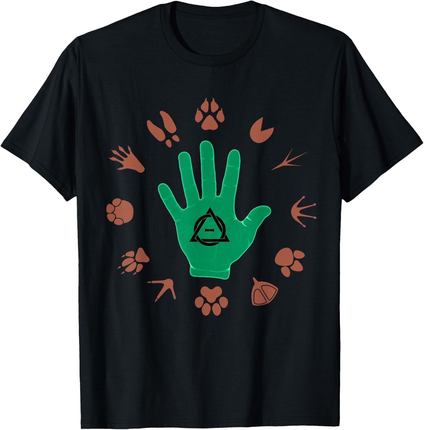Therian mask animal paws Quadrobics tail Therian sign logo T-Shirt - T-Shirt | Black
