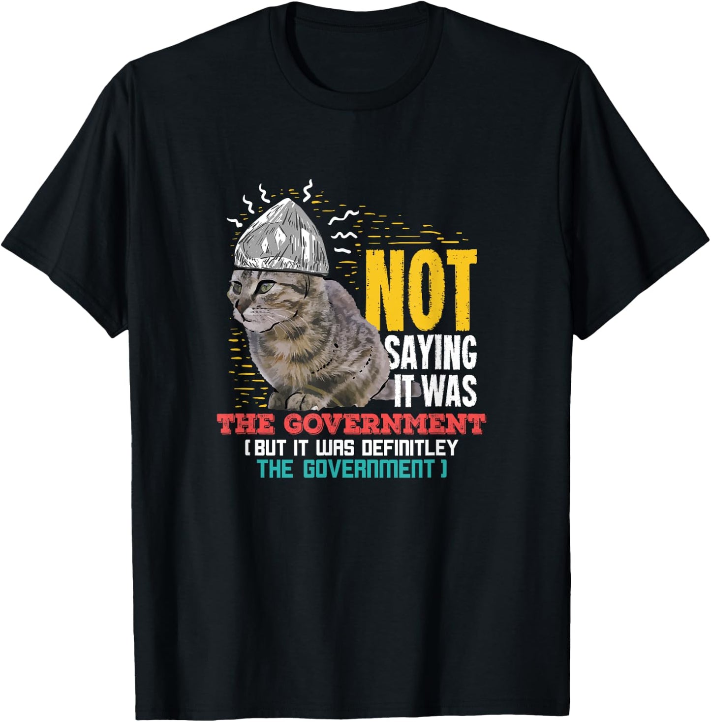 Funny Conspiracy Theory Gifts Classic Black Cat Funny Conspiracy Theor Gift A Conspiracy Theorist T-Shirt - T-Shirt | Black
