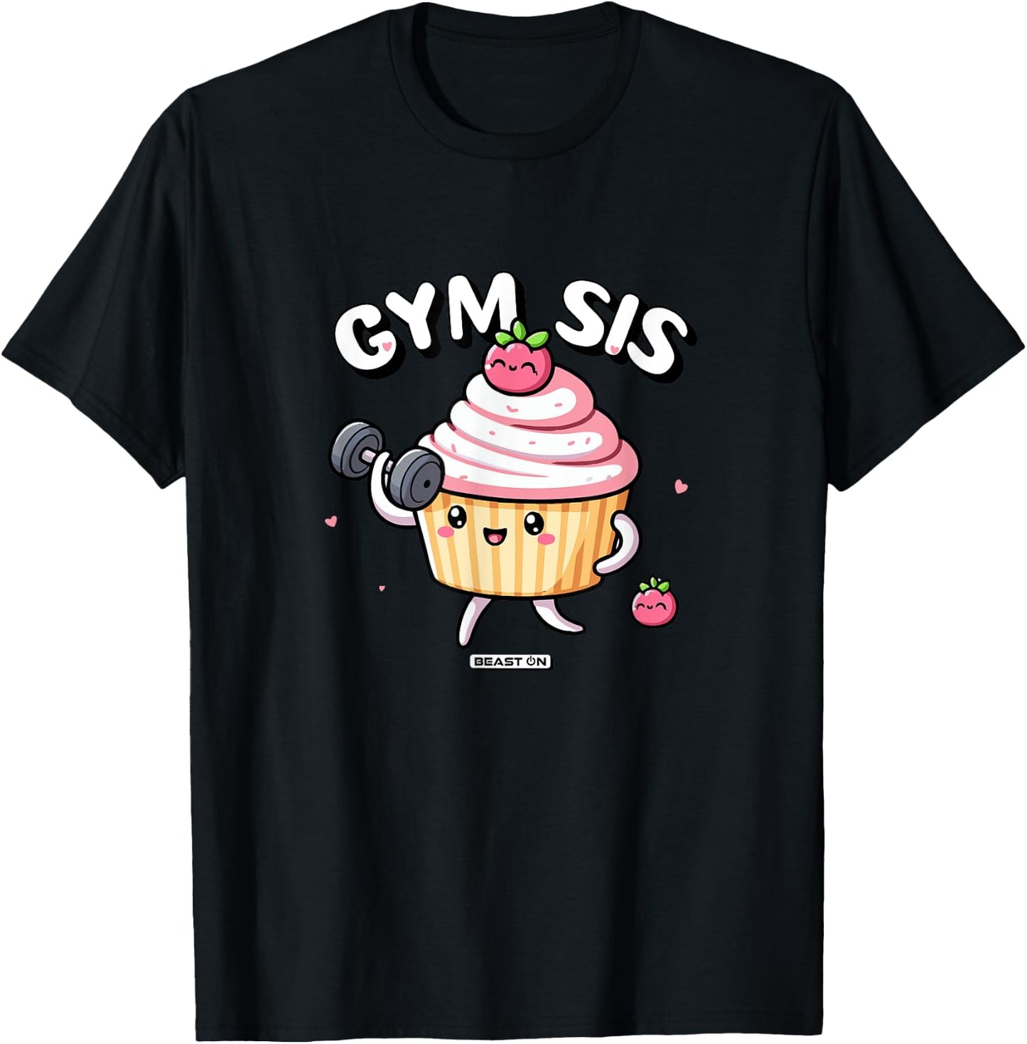 Gym Sis Cupcake Fitness Training Cute Women Gym T-Shirt - T-Shirt | Black