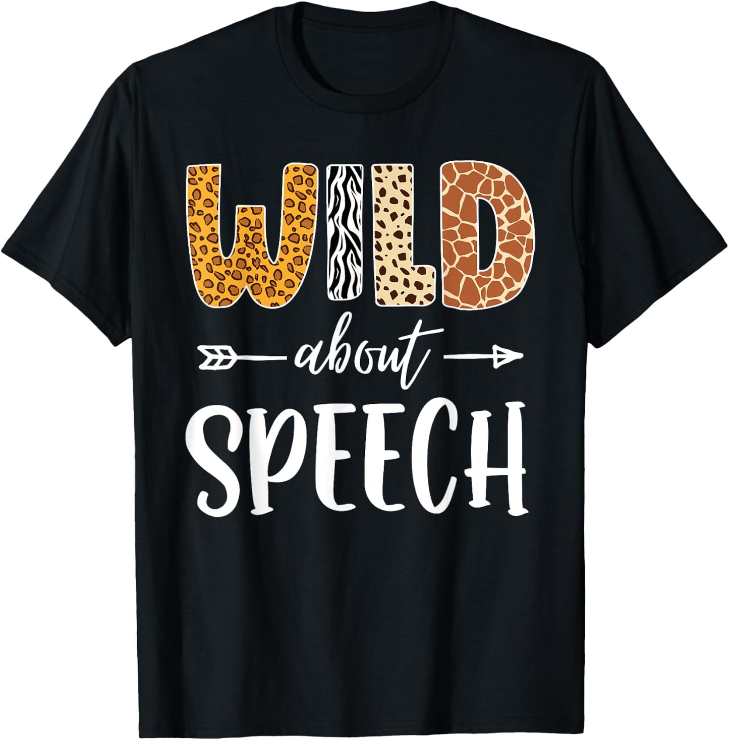 Wild About Speech SLP Leopard Teacher Back to School Kids T-Shirt - T-Shirt | Black