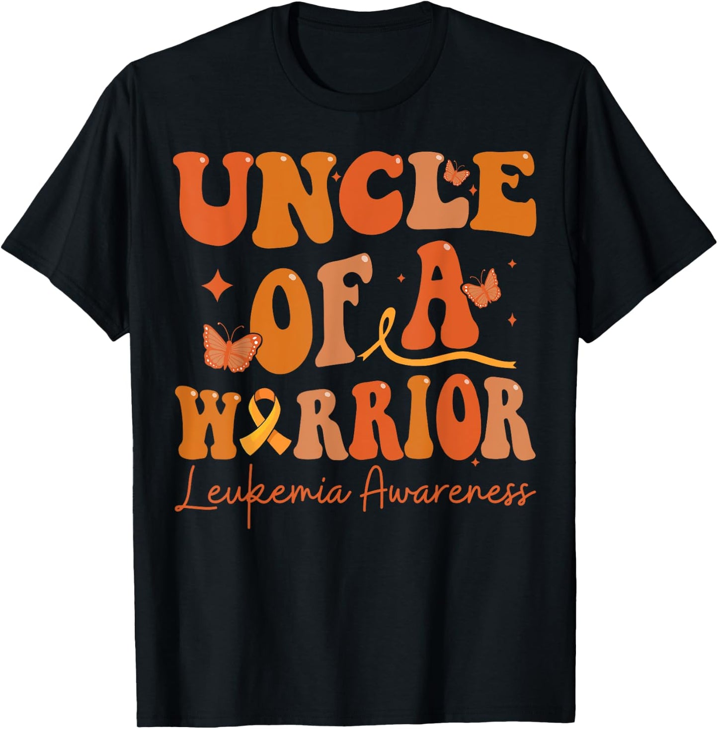 Uncle Of A Warrior Leukemia Awareness Family Matching T-Shirt - T-Shirt | Black
