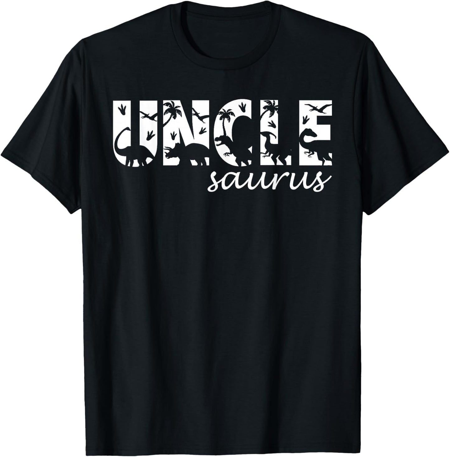 Unclesaurus T Rex Dinosaur Uncle Saurus Family Matching T-Shirt - T-Shirt | Black