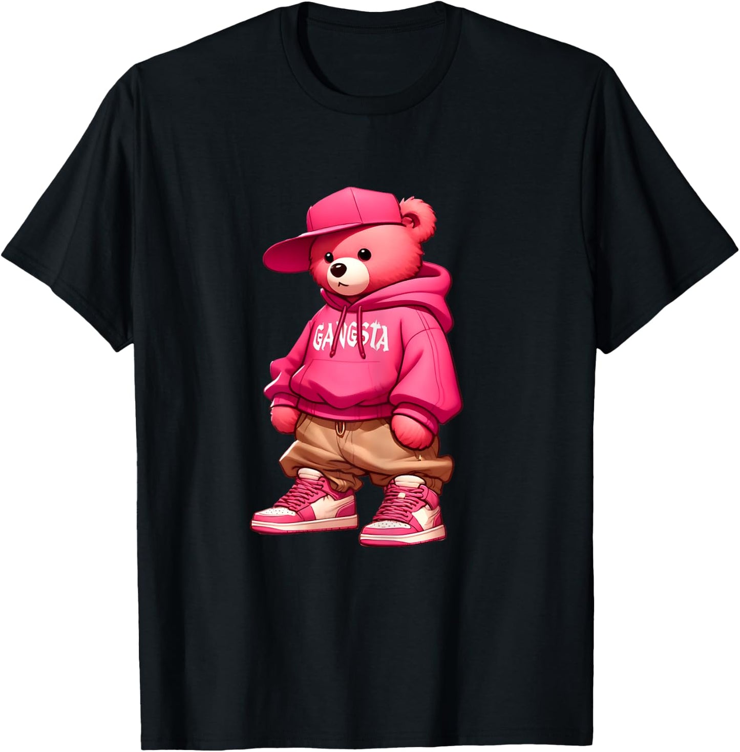 Hip Hop Teddy Bear Women's Girl's T-Shirt - T-Shirt | Black