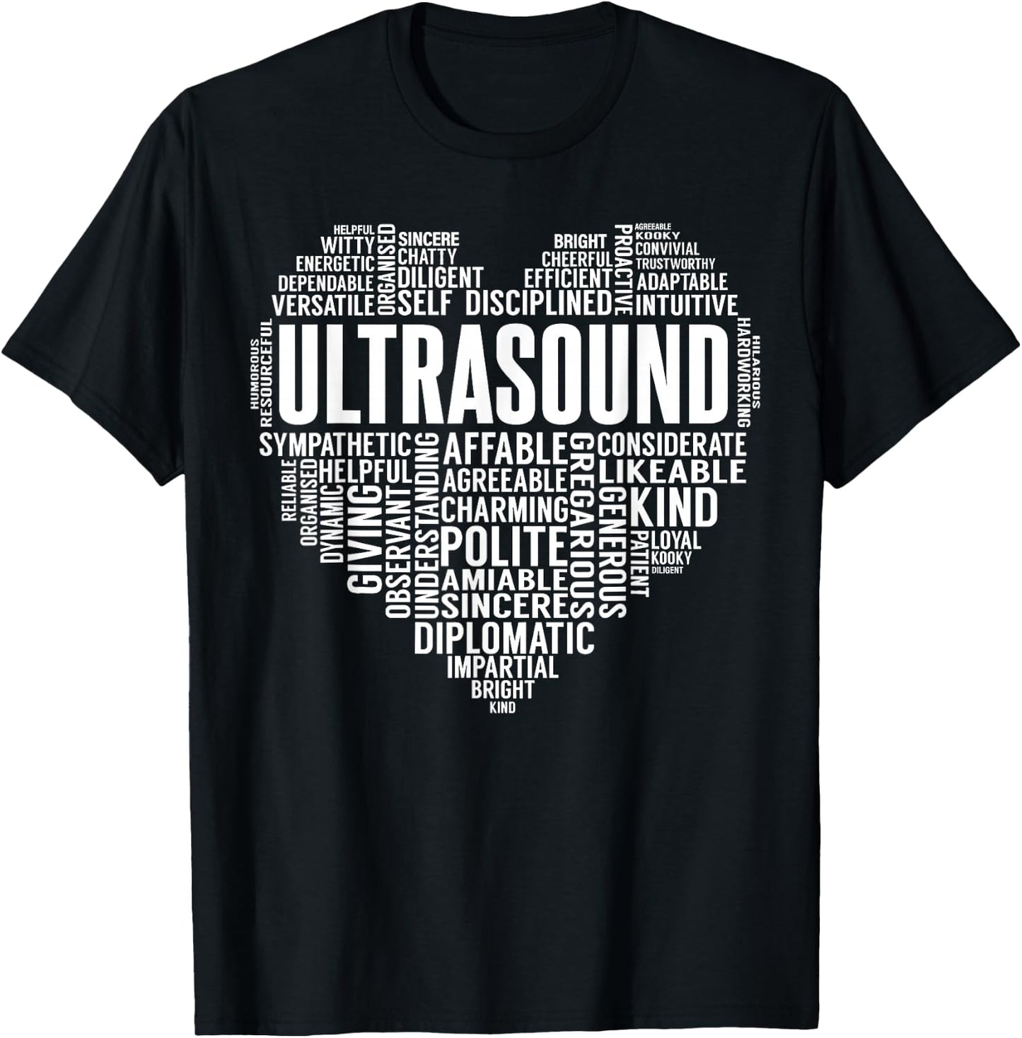 Sonographer Ultrasound Heart Sonography Technician T-Shirt - T-Shirt | Black