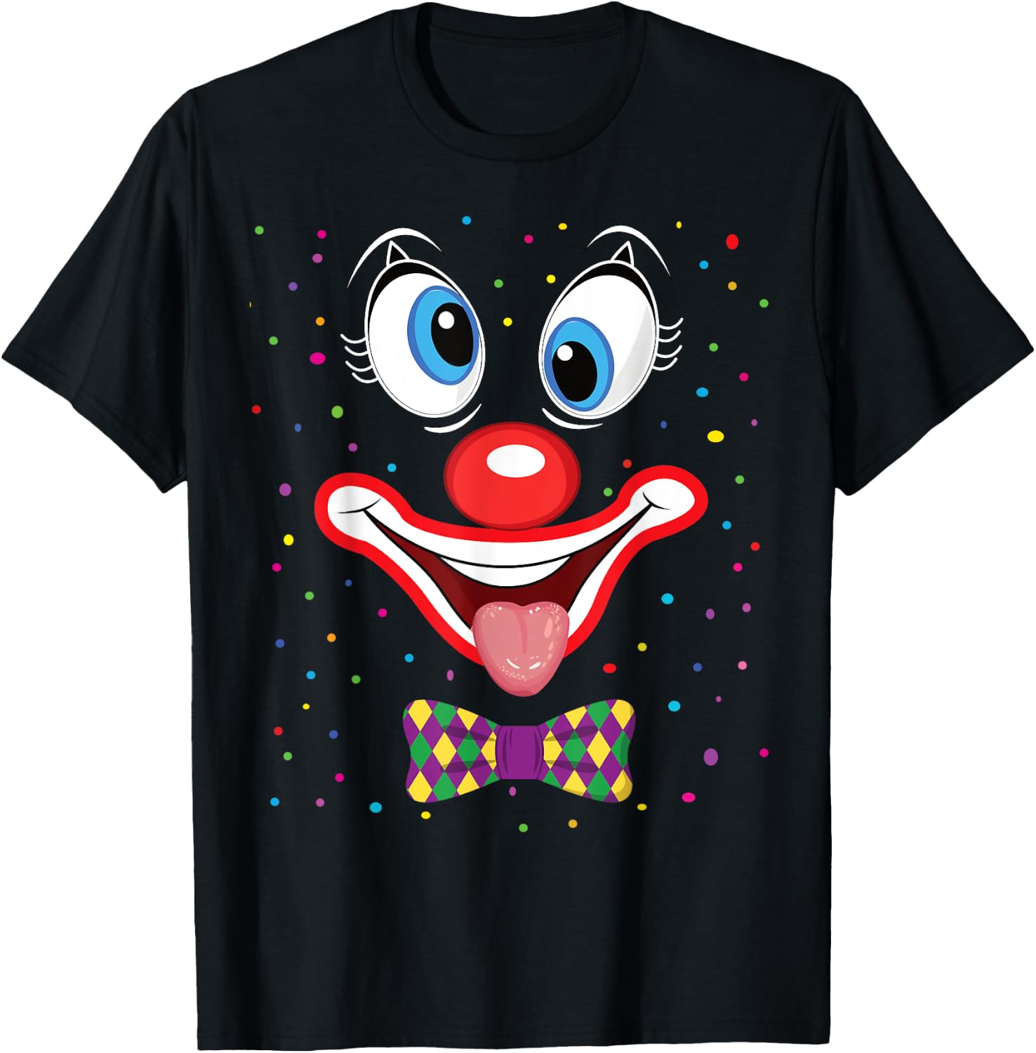 Carnival Clown Face Circus Costume Kids Men Women Carnivals T-Shirt - T-Shirt | Black