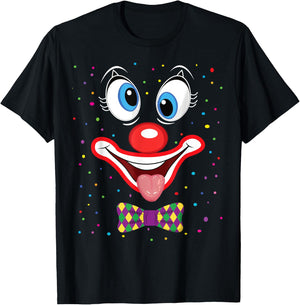 Carnival Clown Face Circus Costume Kids Men Women Carnivals T-Shirt - T-Shirt | Black