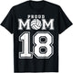 Custom Proud Volleyball Mom Number 18 Personalized Women T-Shirt - T-Shirt | Black