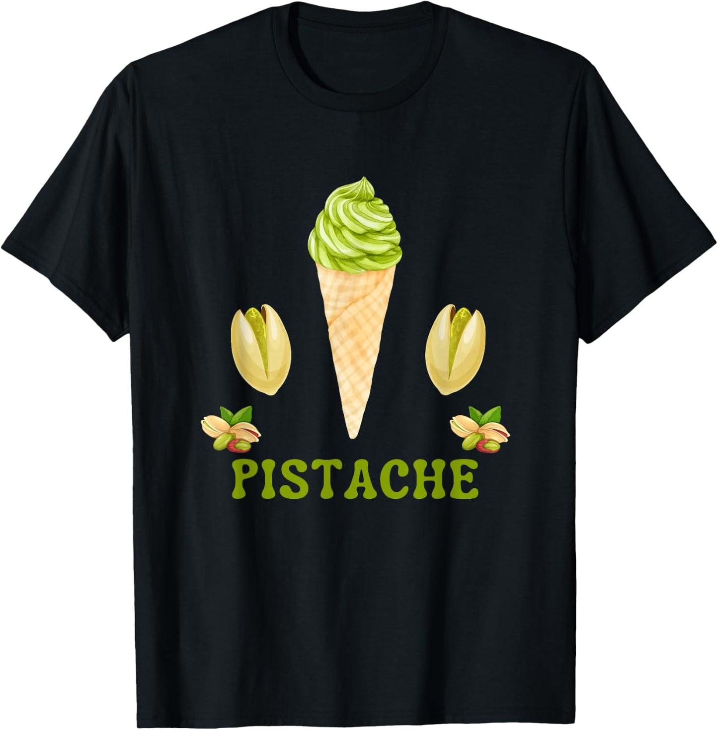 Pistachio Green Ice Cream Dried Fruits Pastry Chef Kitchen T-Shirt - T-Shirt | Black