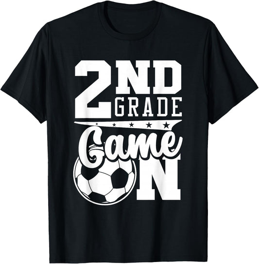2nd Grade Game On Back To School Soccer Boy Second Grade T-Shirt - T-Shirt | Black