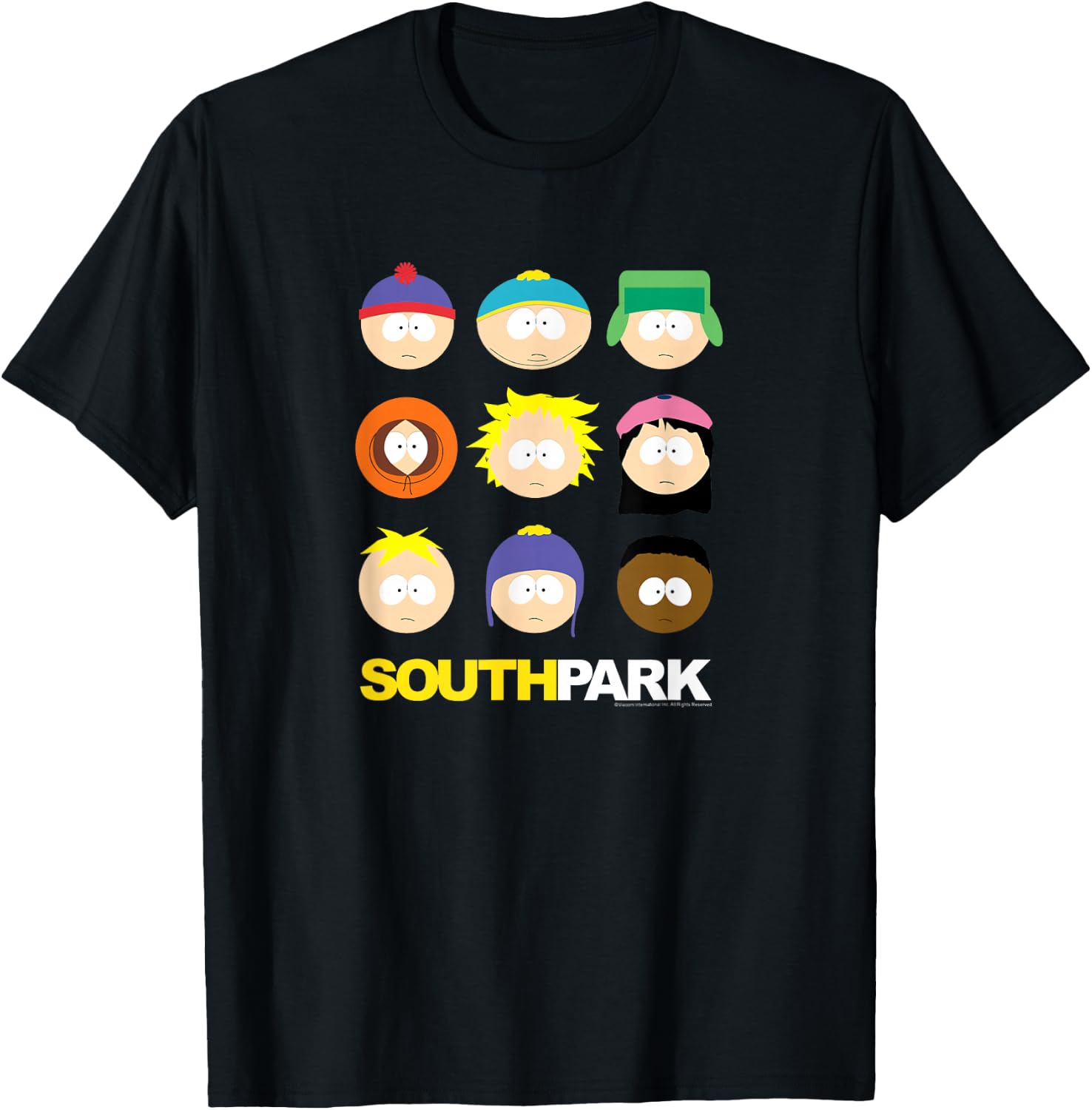 South Park - South Park Face Grid T-Shirt - T-Shirt | Black