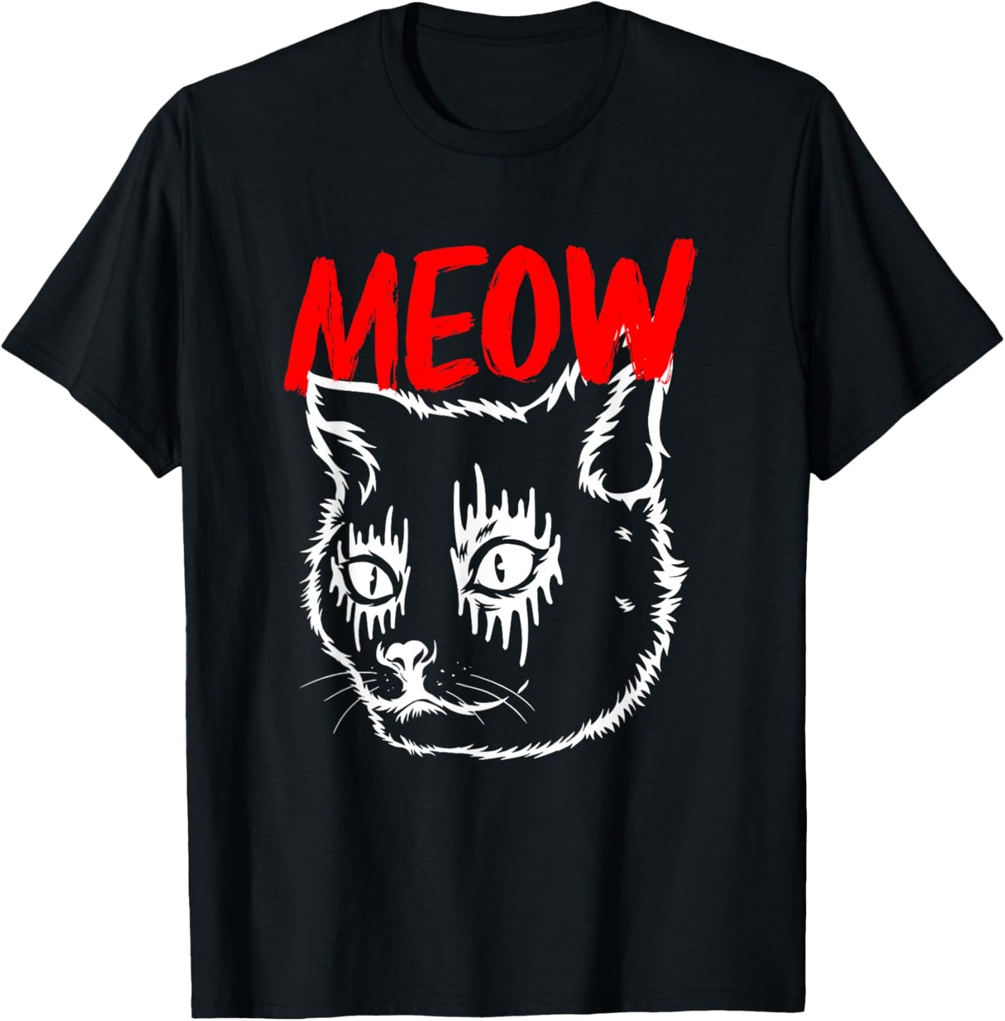 Heavy Metal Satanic Antichrist Meow Death Metal Cat Women Kids T-Shirt - T-Shirt | Black