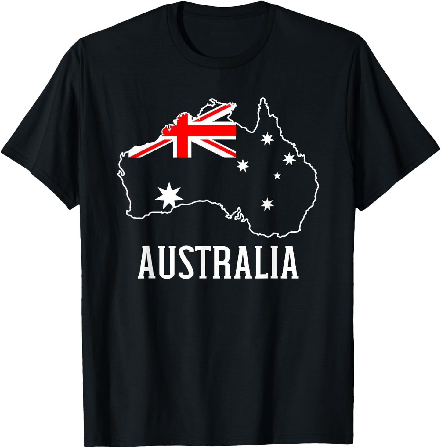 Australia Map Flag T-Shirt - T-Shirt | Black