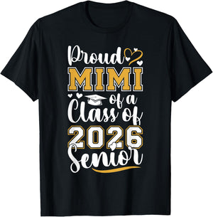 Proud Mimi Of Class Of 2026 Graduate Senior 2026 Mimi T-Shirt - T-Shirt | Black