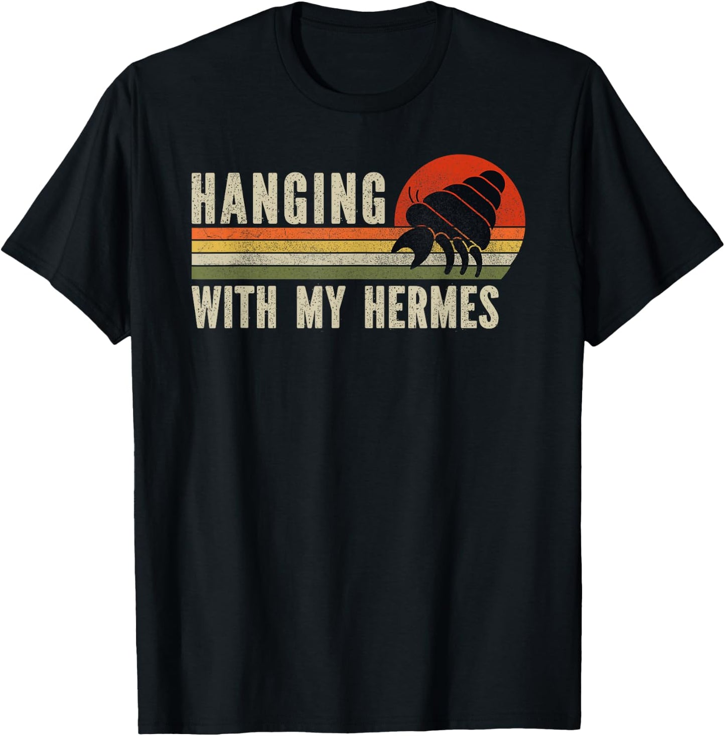 Hanging With My Hermies Funny Hermit Crab T-Shirt - T-Shirt | Black