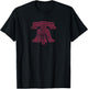Philadelphia Street Map Liberty Bell Vintage Maroon Philly T-Shirt - T-Shirt | Black