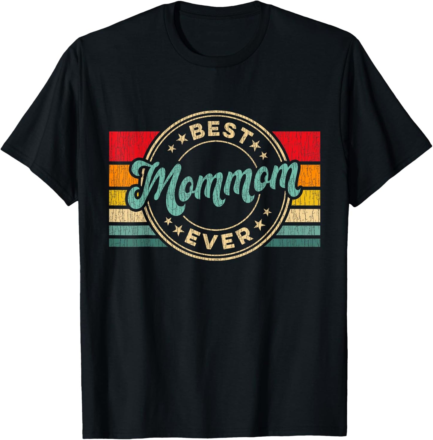 Best Mommom Ever Vintage Retro Mother's Day Gift T-Shirt - T-Shirt | Black