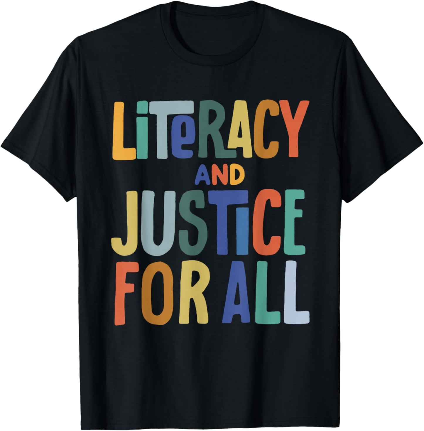Literacy and Justice for All Protect Libraries Banned Books T-Shirt - T-Shirt | Black