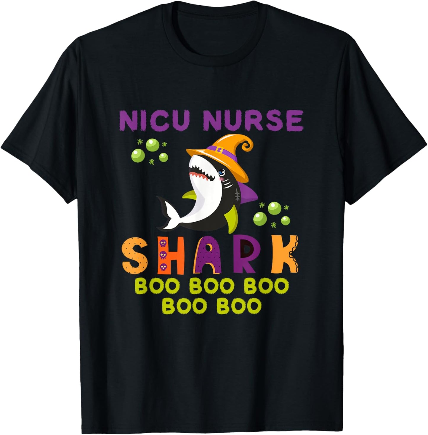 Nicu Nurse Shark Funny Halloween Outfit Costume T-Shirt - T-Shirt | Black