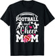 Football And Cheer Mom Proud Cheerleading & Football Mom T-Shirt - T-Shirt | Black