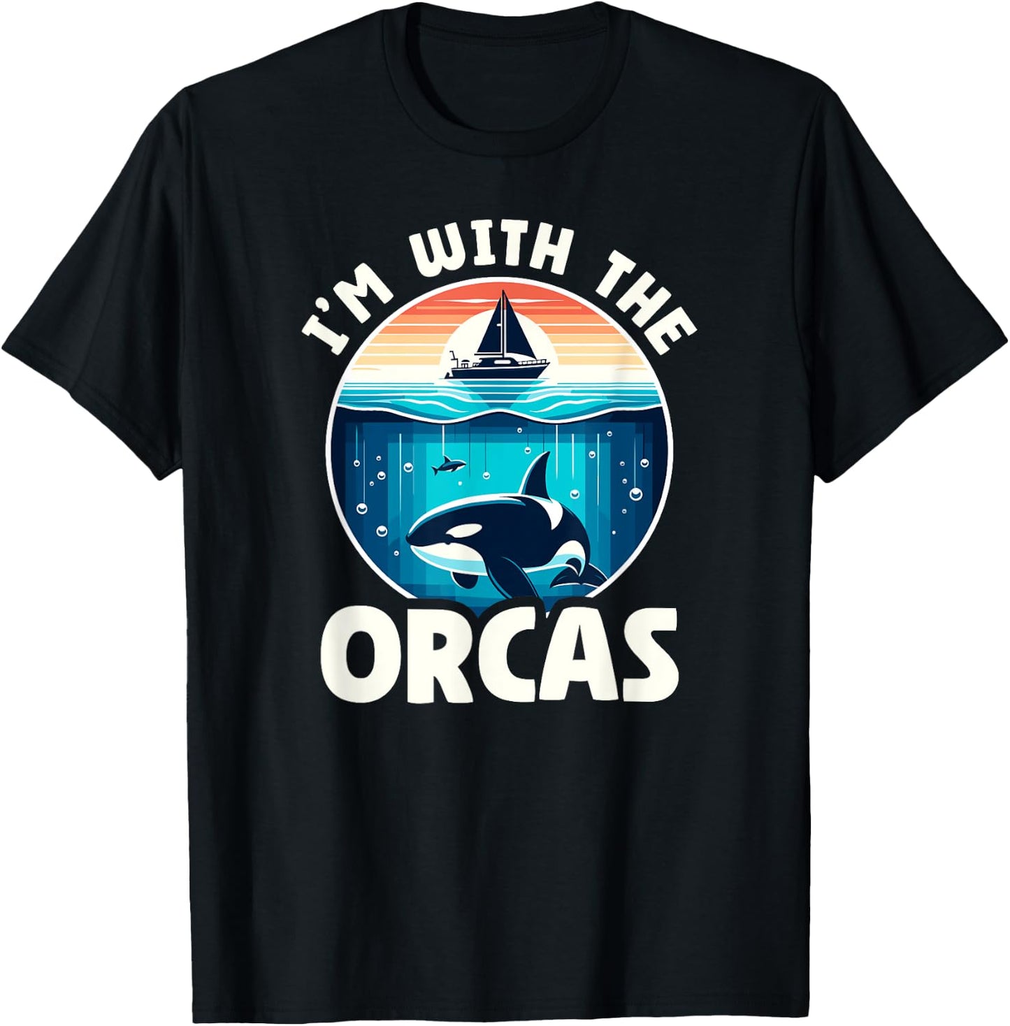 Pro Orca I'm With The Orcas Yacht Boat Ramming Incident T-Shirt - T-Shirt | Black